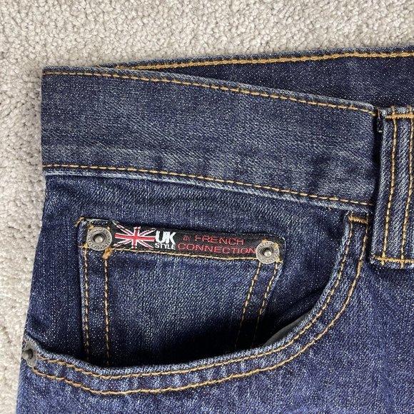 UK Style by French Connection Jeans Mens Size 33x30 Straight Leg Dark Wash Denim - Picture 4 of 15